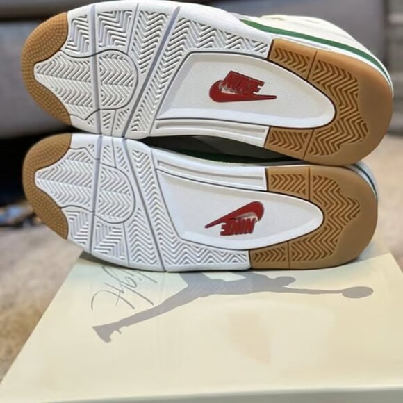 Jordan Men's White and Green Sneakers - Picture 4 of 11